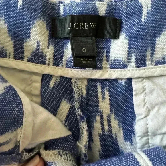 J.Crew Blue White Ikat Zig Zag Short - Picture 6 of 8
